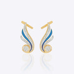Seraphina Wing Earcuffs in 14K gold with Polki and diamond accents in a wing silhouette
