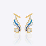 Seraphina Wing Earcuffs in 14K gold with Polki and diamond accents in a wing silhouette