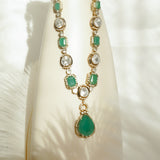 Emerald Aura Polki Diamond Necklace