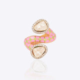 Enamel Polki Swirl Ring