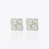 14K gold Orlina Studs with sparkling Polki and diamond detailing.