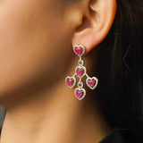 Hearts in Bloom Ruby Earrings