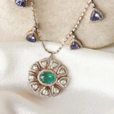 Trillion Tanzanite Polki Necklace