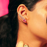 Pink Flame Earcuffs