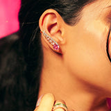 Pink Flame Earcuffs