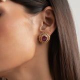 Crimson Dot Earrings