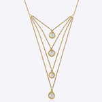 14k gold layered necklace with Polki diamonds in classic Jadai settings
