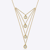 14k gold layered necklace with Polki diamonds in classic Jadai settings