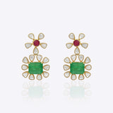 Polki Stone Floral Earrings