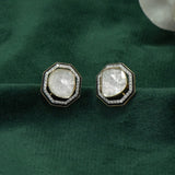 Regal Polki Diamond Enamel Ear Studs