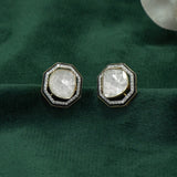 Regal Polki Diamond Enamel Ear Studs