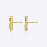 Crimson Flora Studs