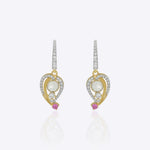 9K gold teardrop earrings with Polki detailing and delicate diamond accents.