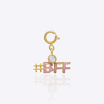 14K gold BFF charm pendant with Polki diamond accents, a friendship-themed gifting piece.