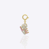 Heart-shaped love charm in 14K gold with Polki diamond detailing.
