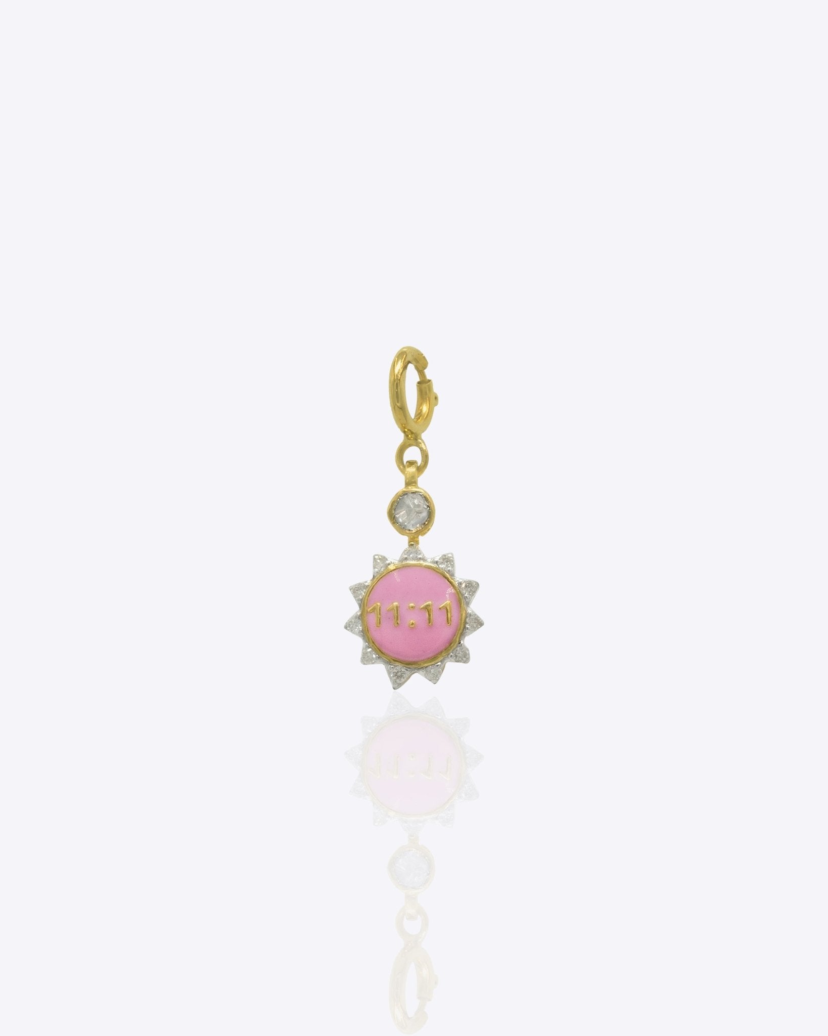 14K gold Polki charm inspired by 11:11, a symbol of hope and intention.