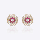 Crimson Bloom Earrings