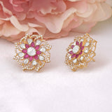 Crimson Bloom Earrings
