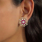 Crimson Bloom Earrings