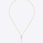 14KT gold necklace with a delicate pendant and graceful drop design