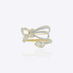 14k gold ring with a sleek, minimalist bow silhouette.