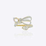 14k gold ring with a sleek, minimalist bow silhouette.