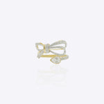 14K gold ring with a sleek ribbon-inspired bow design and refined polished finish.