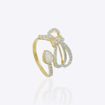14k gold ring with a sleek, minimalist bow silhouette.