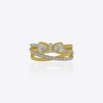 Radiant Bow Ring in 14K gold with a whimsical bow motif on interlocking bands