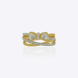 Radiant Bow Ring in 14K gold with a whimsical bow motif on interlocking bands
