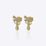 14kt gold bow-inspired drop earrings with delicate design