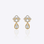 Aira Bloom Earrings with handcrafted fine Polki floral detailing