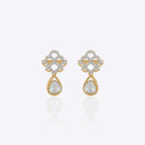 Aira Bloom Earrings with handcrafted fine Polki floral detailing