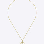 14k gold pendant with Polki and diamonds in a celestial whirl motif