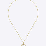 14k gold pendant with Polki and diamonds in a celestial whirl motif