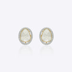 14k gold studs with naturally formed Polki diamonds