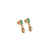 Emerald Aura Polki Diamond Earrings