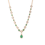 Emerald Aura Polki Diamond Necklace