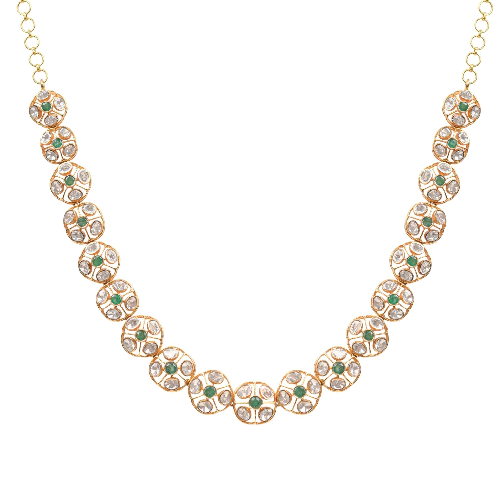 Cleopatra necklace styled with majestic appeal on model