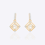 14K gold minimalist stud earrings with Polki diamonds