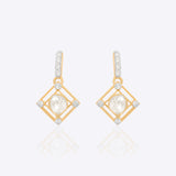 14K gold minimalist stud earrings with Polki diamonds