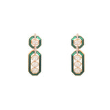 Magnificent Green Polki Diamond Earrings