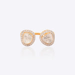 Open-ended Polki diamond ring in 14k gold with a sleek, sculptural finish.