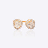 Open-ended Polki diamond ring in 14k gold with a sleek, sculptural finish.