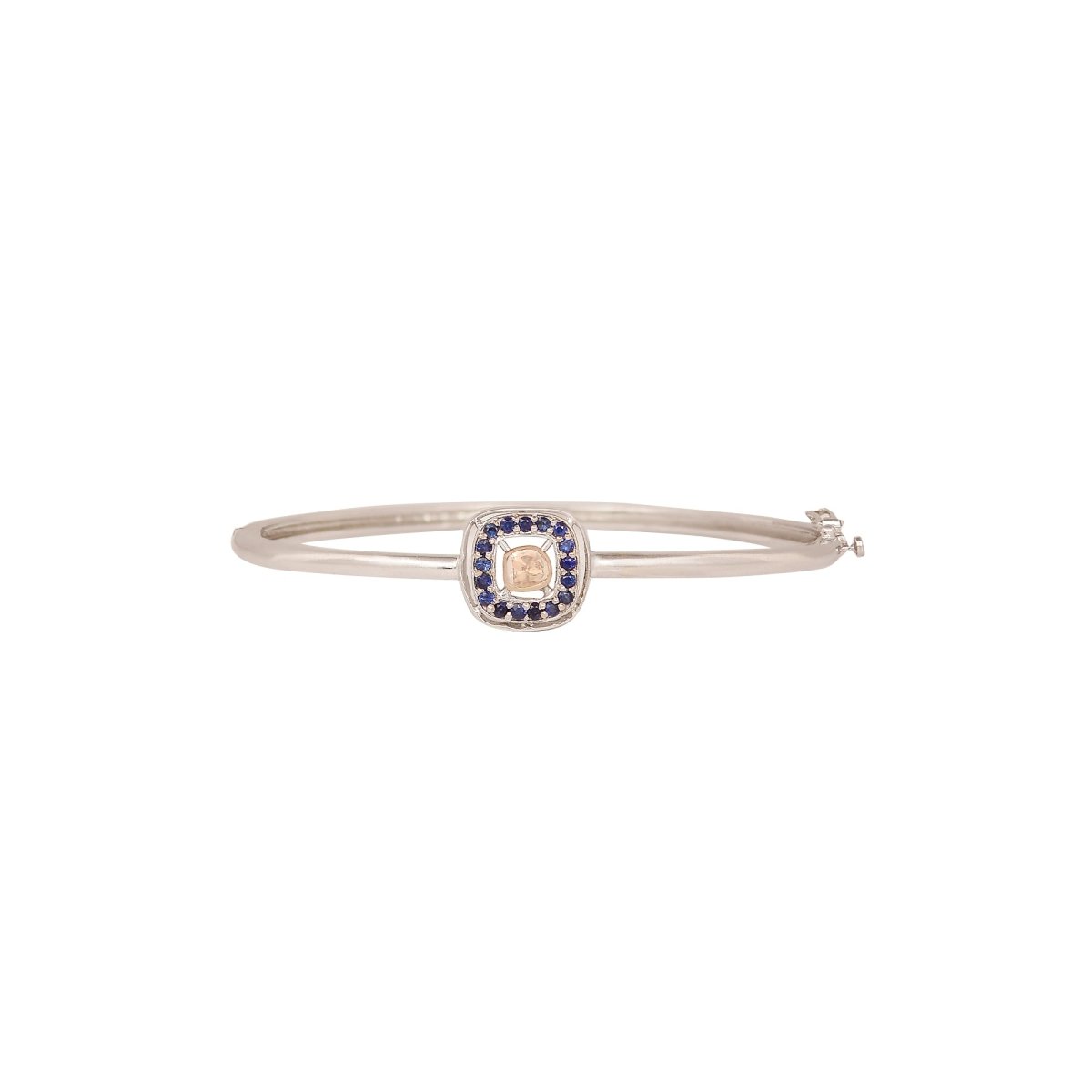 Sapphire Halo Polki Wristlet in 14K gold with deep, lustrous sapphires
