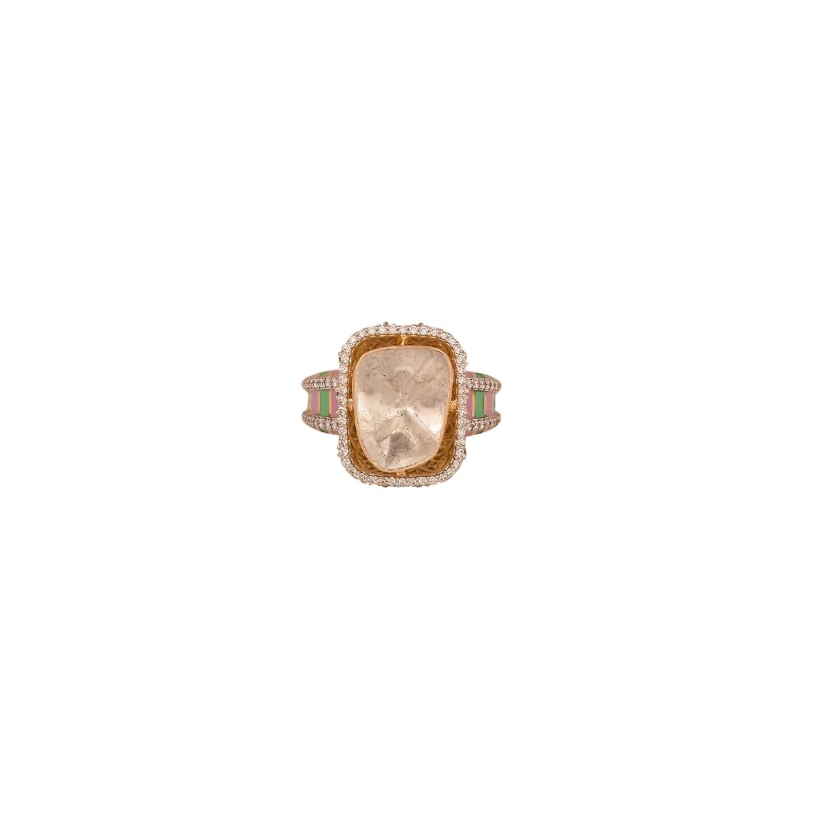 Colour Curve Ring in modern curved band gemstone design