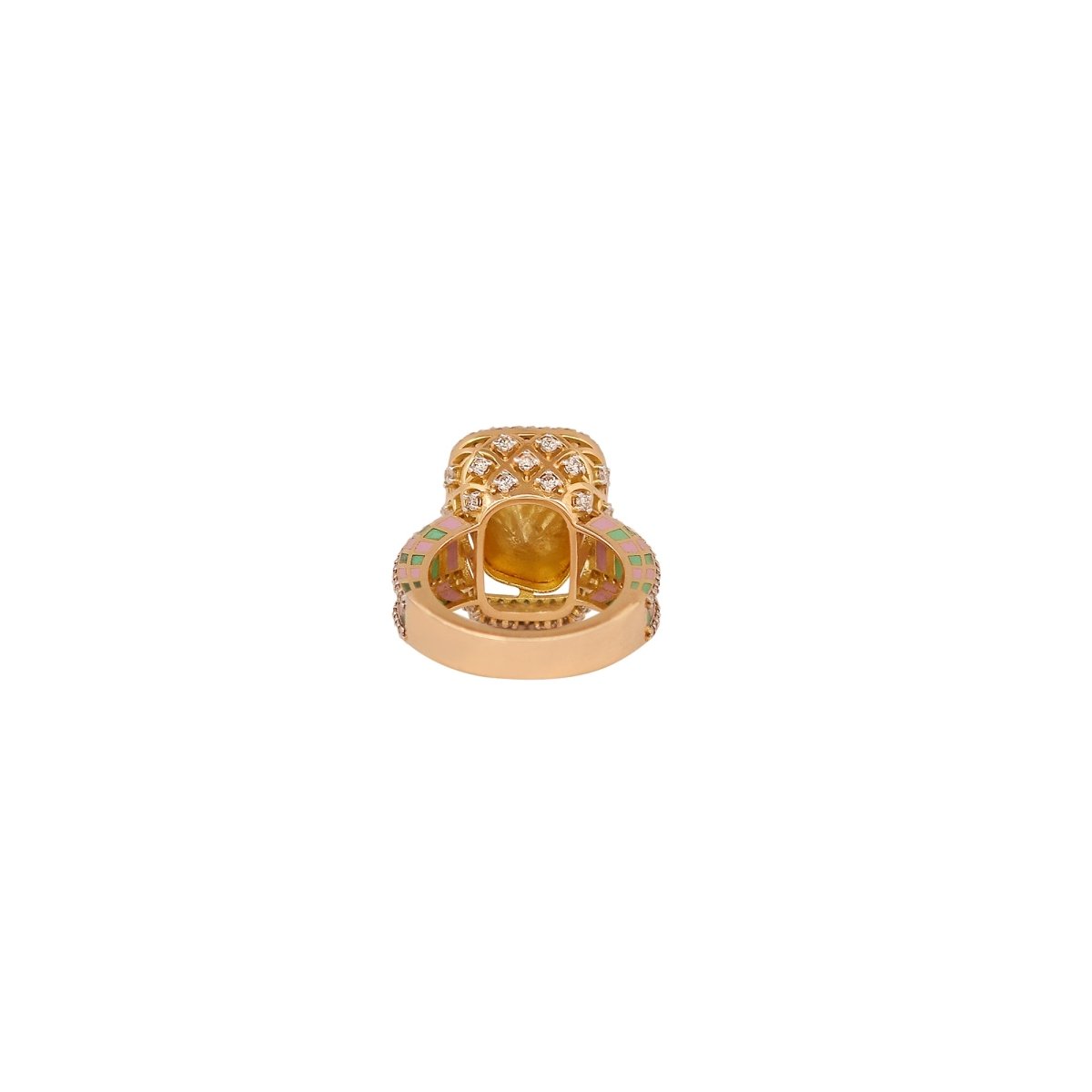 Colour Curve Ring in modern curved band gemstone design