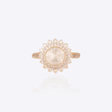 14K gold ring with radiant Polki diamonds in a sleek modern design