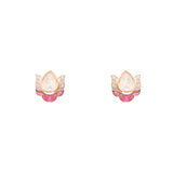 The Lotus Artistry Polki  Diamond Earrings