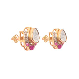 The Lotus Artistry Polki  Diamond Earrings